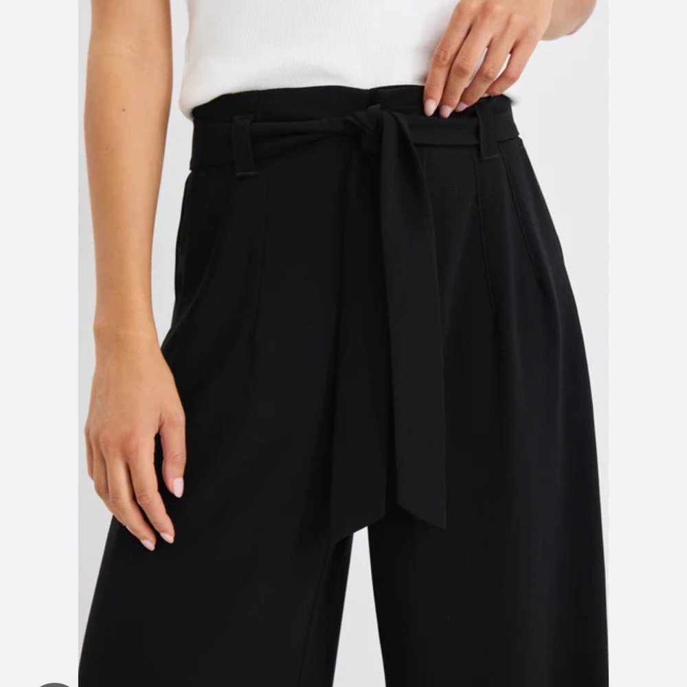 Dressy Black Pants with attached front belt